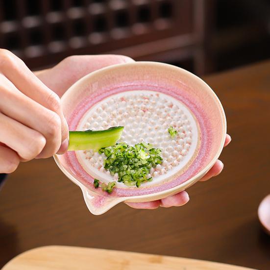 4Pcs Ceramic Grinding Disc/Peeling Tube/Brush/Display Stand Set Sharp Ridged Grater Plates for Ginger Garlic Chocolate Parmesan Cheese Onions Fruits
