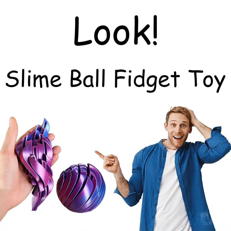 Slime Ball Fidget Toy 3D Printed Twistsphere Fidget Toy Gear Liquid Flow Ball With Rotating Design Anxiety Relief Toys For Offic