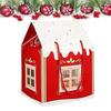 Christmas Cookie Boxes House Shaped 3D Box Bakery Cottage for Chocolate Snacks Treats Packaging Christmas Winter Holiday Party