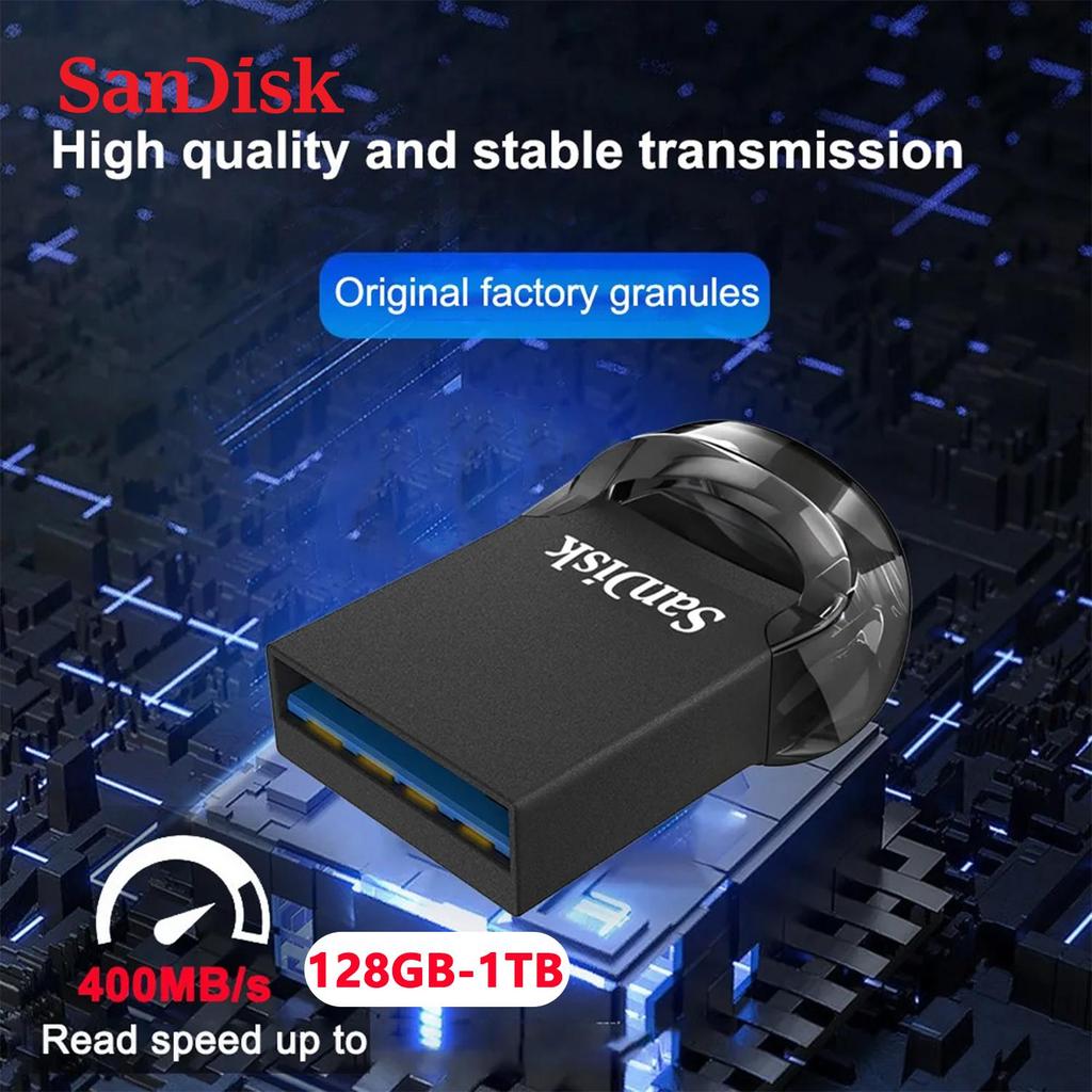 SanDisk 128GB USB 3.2 Gen 1 32GB 64GB 256GB 512GB 1TB Ultra Fit Flash Drive Mini USB-Sticks USB-Stick hohe Geschwindigkeit USB 3.1 USB-Stick für Computer U-Disk