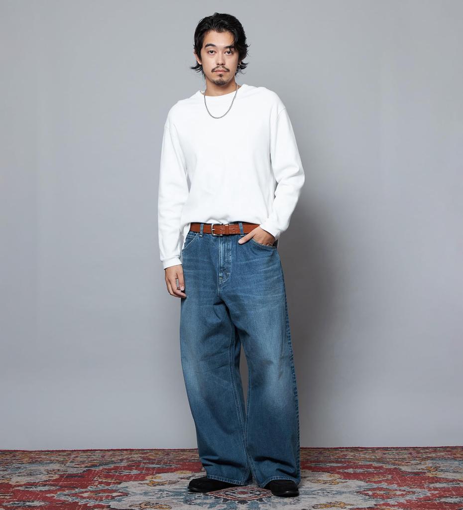 Lee 101 101-Z WIDE denim pants mid blue LL PlusLong