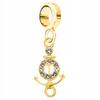 Charms Golden Anchor Sea With Zirconia White Crystals Silver 925