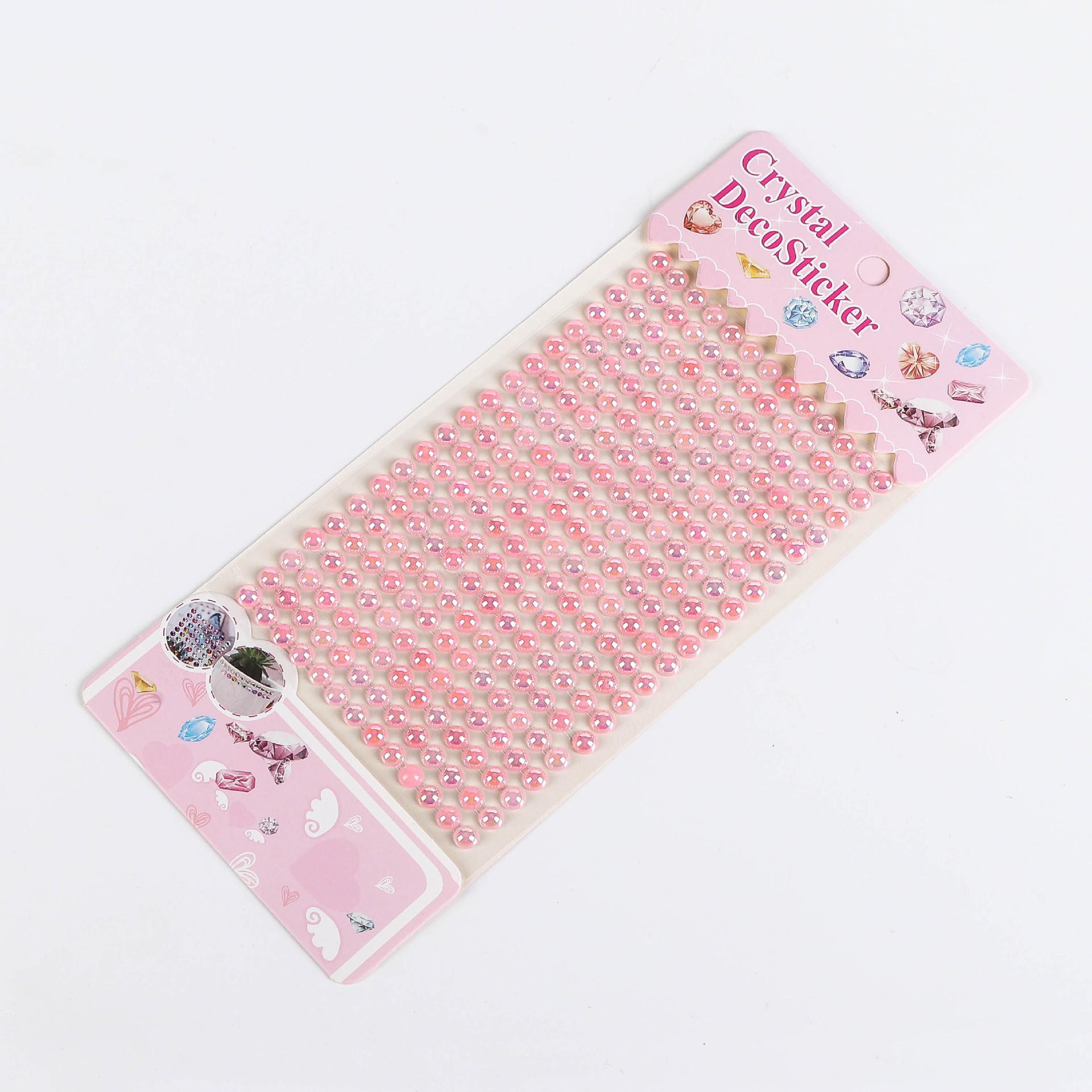 

DIY Kids Rhinestone & Pearl Phone Decoration Stickers розовый/радужный