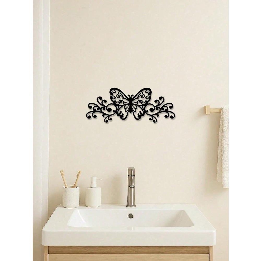 Wrought Iron 3D Butterfly Wall Art Vintage Home Decor Rustproof Waterproof Outdoor Metal Sculpture Easy Hang Unique Gift