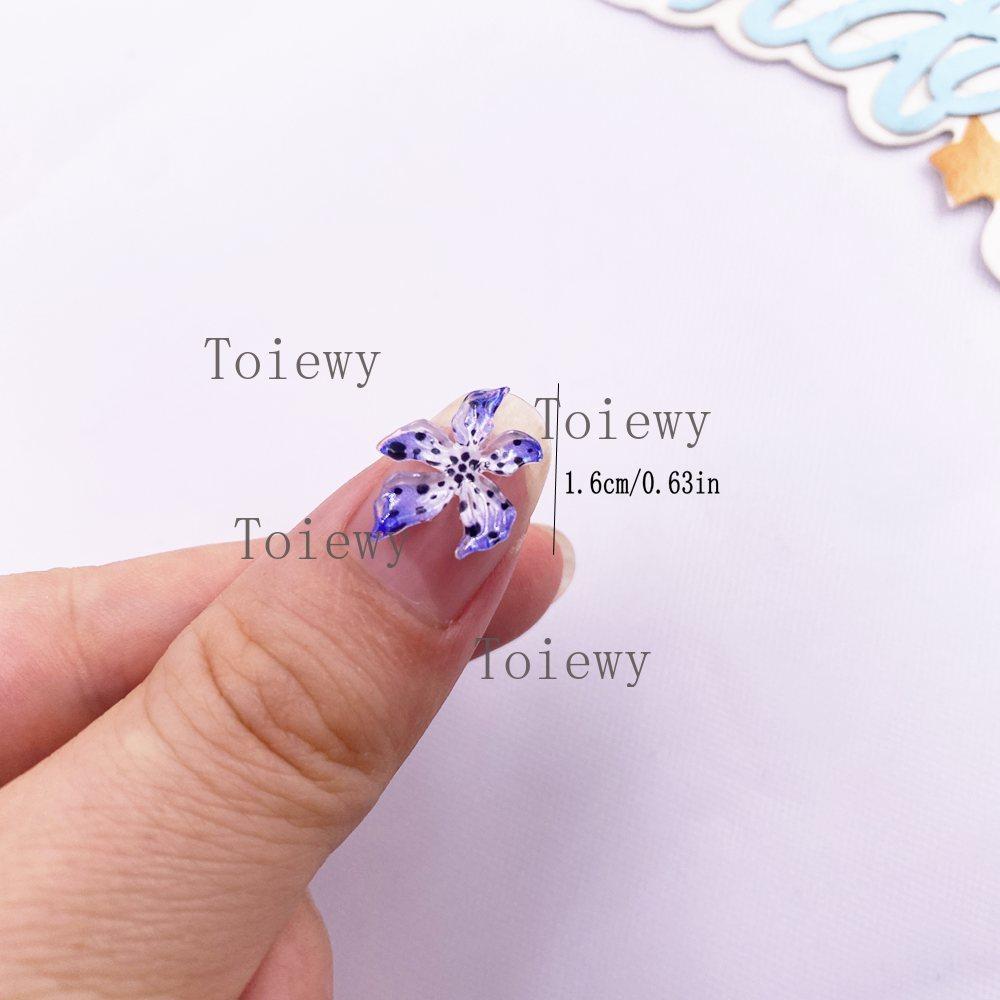 50Pcs 16mm Resin Cute Glitter Colorful Soft Lily Flower Flatback Rhinstone Scrapbook Wedding Nail Applique Ear Stud Decor Crafts