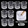 Mini Crystal Glass Clear Acrylic Small Octagonal Powder Liquid Nail Cup Nail Brush Cleaning Liquid Mixing Bowl Tool