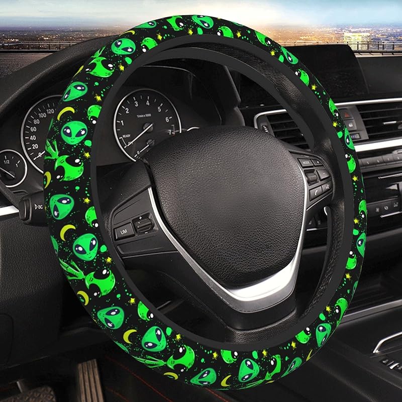 Chic Wildflowers Steering Wheel Cover For Men Women Universal Car Accessories 15 Inch Neoprene Auto Interior Decor