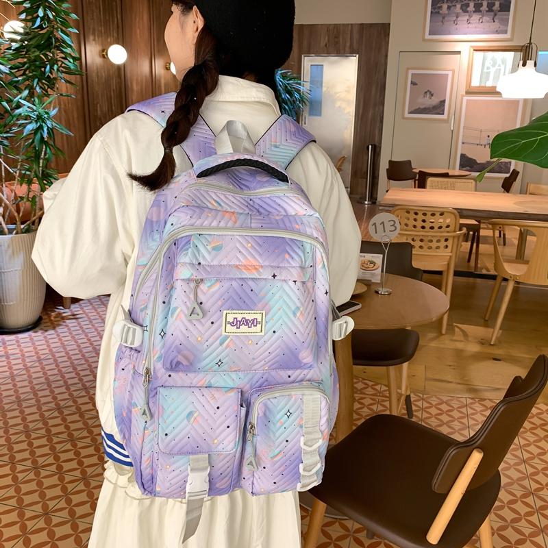 Cartoon Print Backpack Middle School Student Schoolbag Large Capacity Backpack