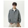 Mens Loose Turn Down Collar Raglan Sleeve Casual Short Jacket Outerwear