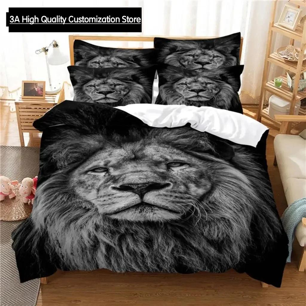 

Deep Lion Bedding Set Duvet Cover Set 3d Bedding Digital Printing Bed Linen Queen Size Bedding Set Fashion Design EU Single(135*200cm)3pcs