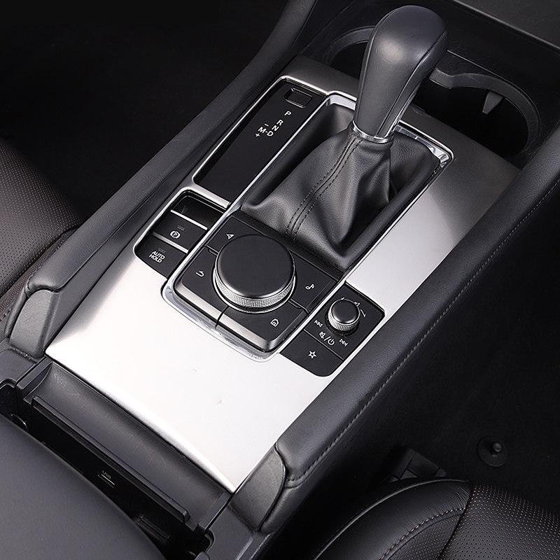 Stainless Steel Car Interior Water Cup Holder Frame Cover Trim Decoration Sticker For Mazda 3 Axela   BP Accessories