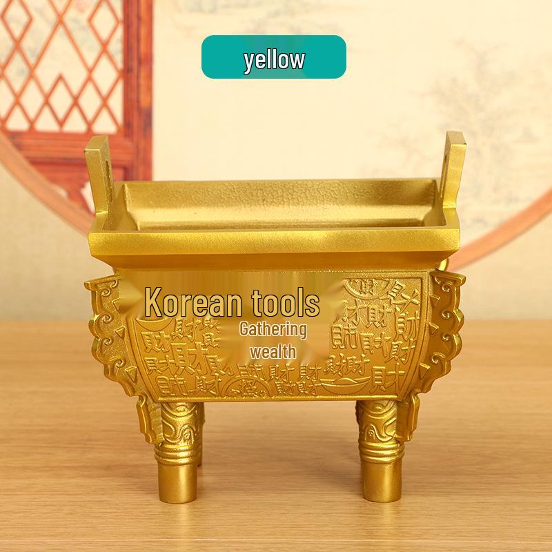 

Brass Wealth Tripod: Copper Home Ornament for Living Room, Office, Shop, or Buddhist Hall