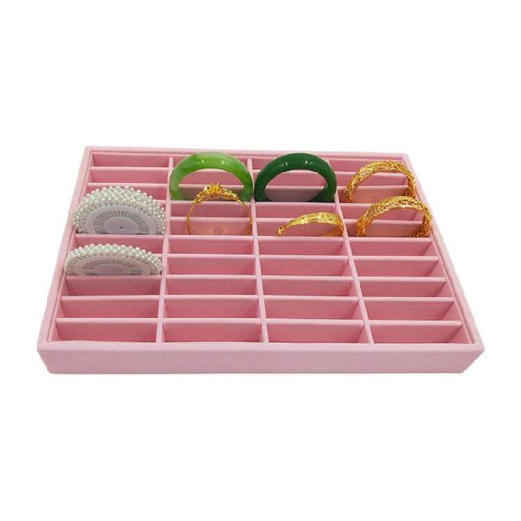 Sturdy Wood 40 Bracelet Organizers Tray Elegant Jewelry Countertop Display Systems