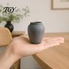 Retro European Style Flower Pot Round Ceramic Vase, Small Hydroponic Planter, Rustic Entrance Hallway Decor Vase Table Centerpiece for Artificial