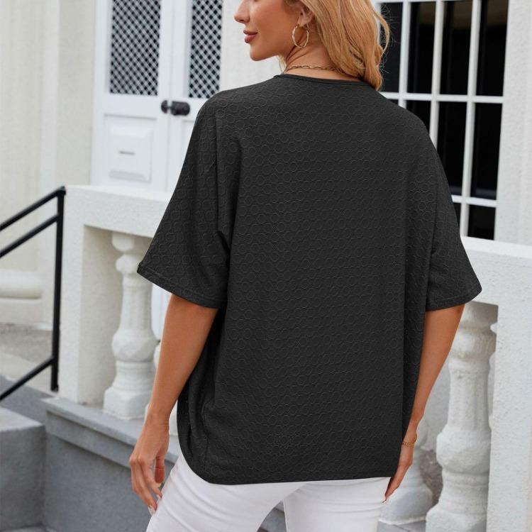 Women's Casual Knitted Cardigan Jacket Fashionable Mid Sleeve Solid Color Spring Summer