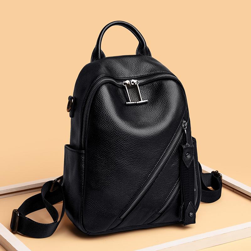 Women's Genuine Designer Leather Backpack Casual Backpack High Quality Feminine School Backpacks