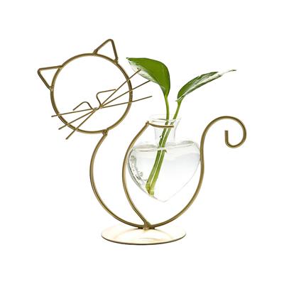 Vaso de arranjo de flores hidropônicas de ferro para gatos simples