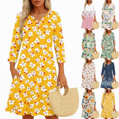 Women's Casual Dress For Summer Tank Dress Loose Beach Dress With Pockets Flare Midi Sundress