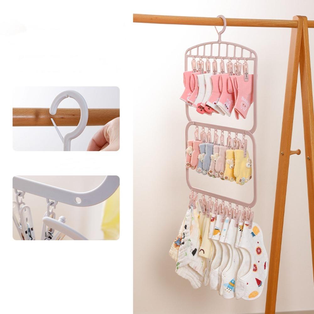 Space Saving Hanging Drying Rack Legging Organizer Socks Clip Hook Socks Drying Hanger Underwear