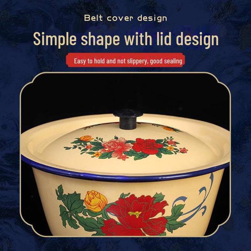 Vintage Yellow Enamel Wash Basin - Nostalgic Retro Soup Bowl