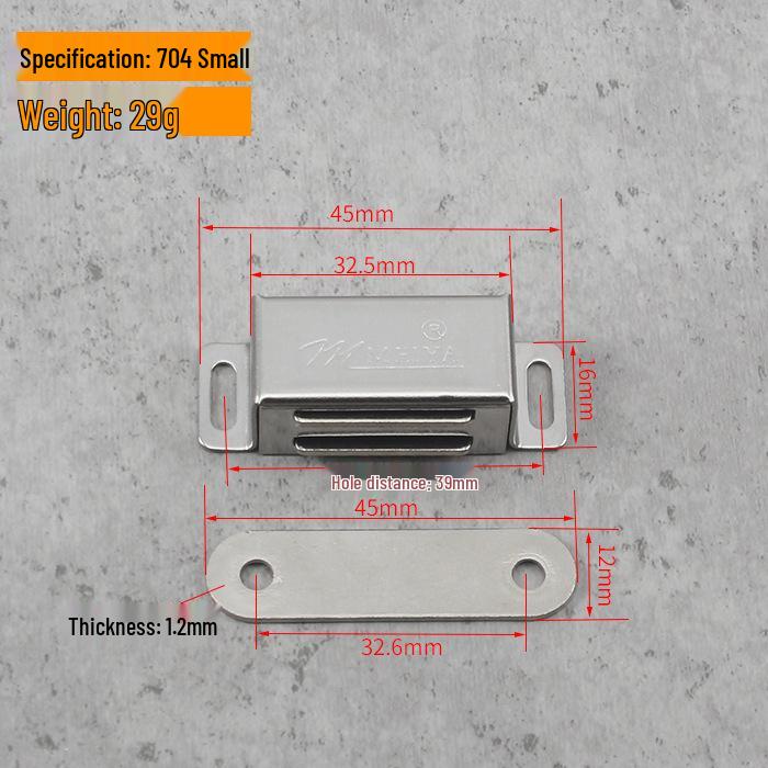 Magnetic Stainless Steel Cabinet Door Bumper & Clip for Wood Furniture