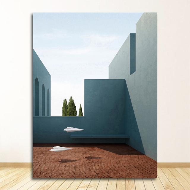 Bildergalerie für Wohnzimmer, Heimdekoration, abstraktes Stillleben, Gebäude, Leinwandgemälde, Poster und Drucke, Wandkunst