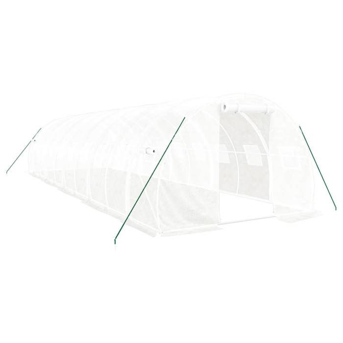 VidaXL Serre avec cadre en acier blanc 30 m² 10x3x2 m, polytunnel, serre à cadre froid, serre pour tomate, serre de jardin, 3188053