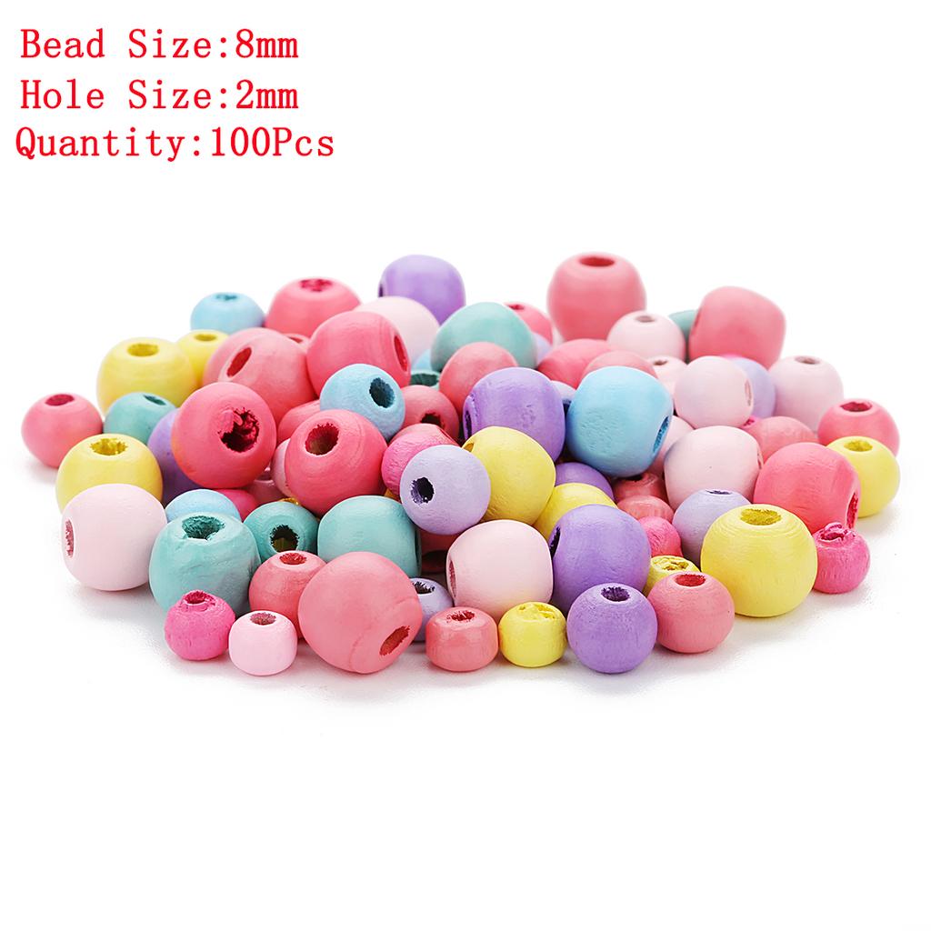 Natural Round Wood Beads Oval Loose Spacer Rosary Bead Large Hole Jewelry Bracelets Diy Unsex Charm Wholesale Supplies
