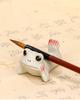 Ceramic Frog Calligraphy Pen Holder and Paperweight Set