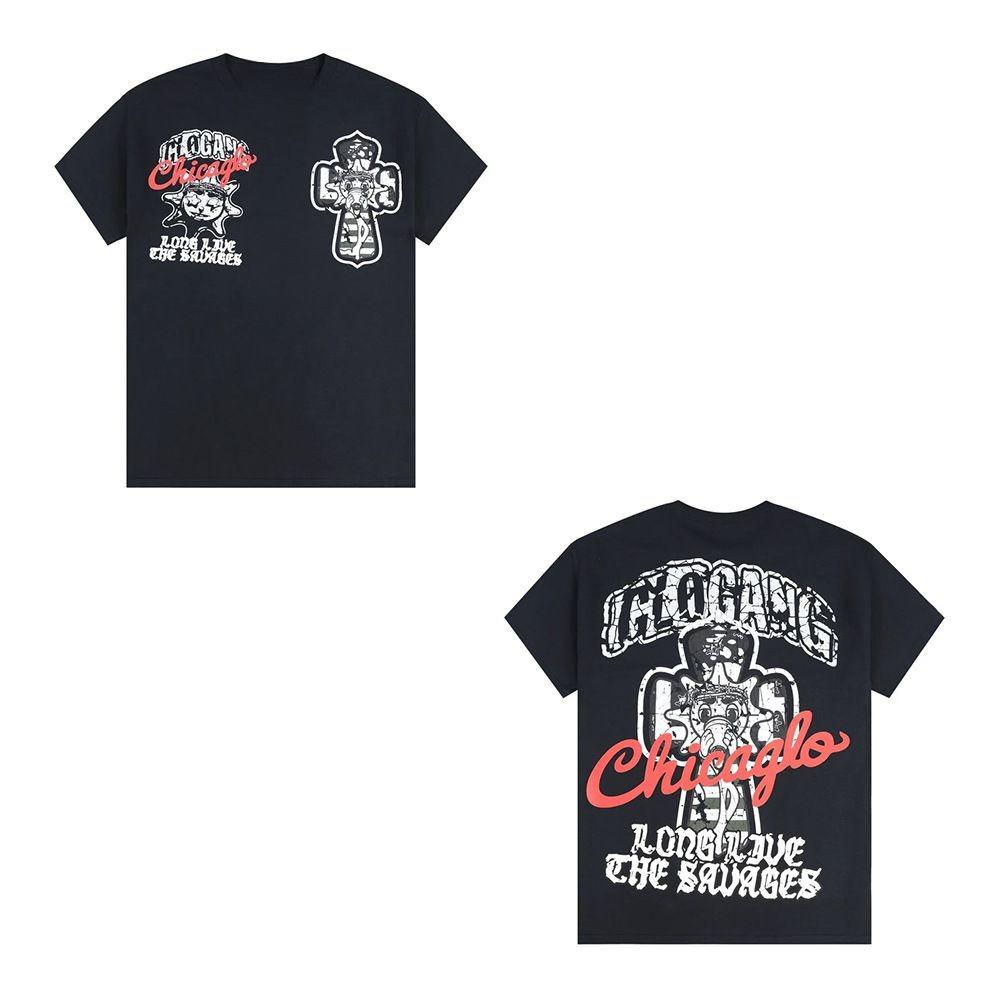New Y2K American Street Hip Hop Style GOLOGANG Cartoon Men's and Women's Printed Loose T-Shirt Versatile Personality