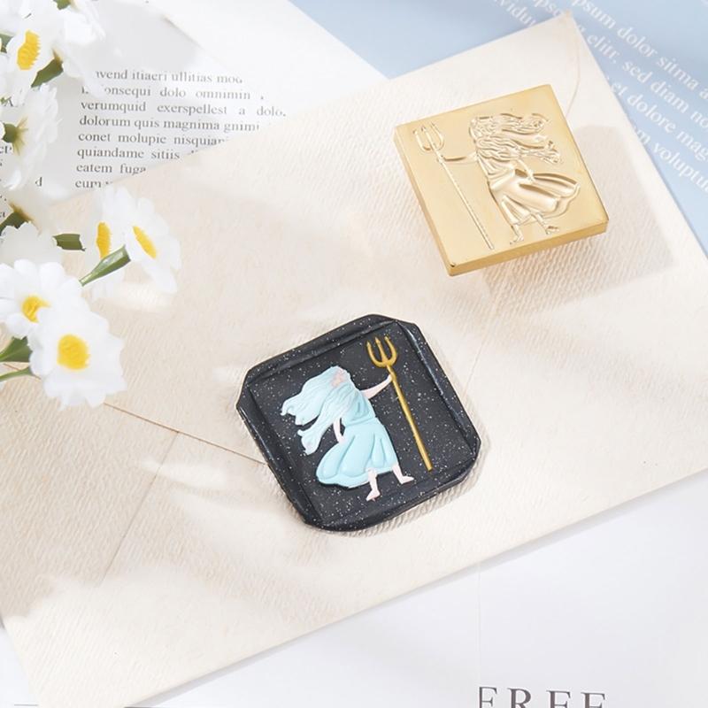 Fairy Pattern Wax Stamp Head, Waving Textured Wax Seal Stamp Head Replacement for Invitations Letter Envelope