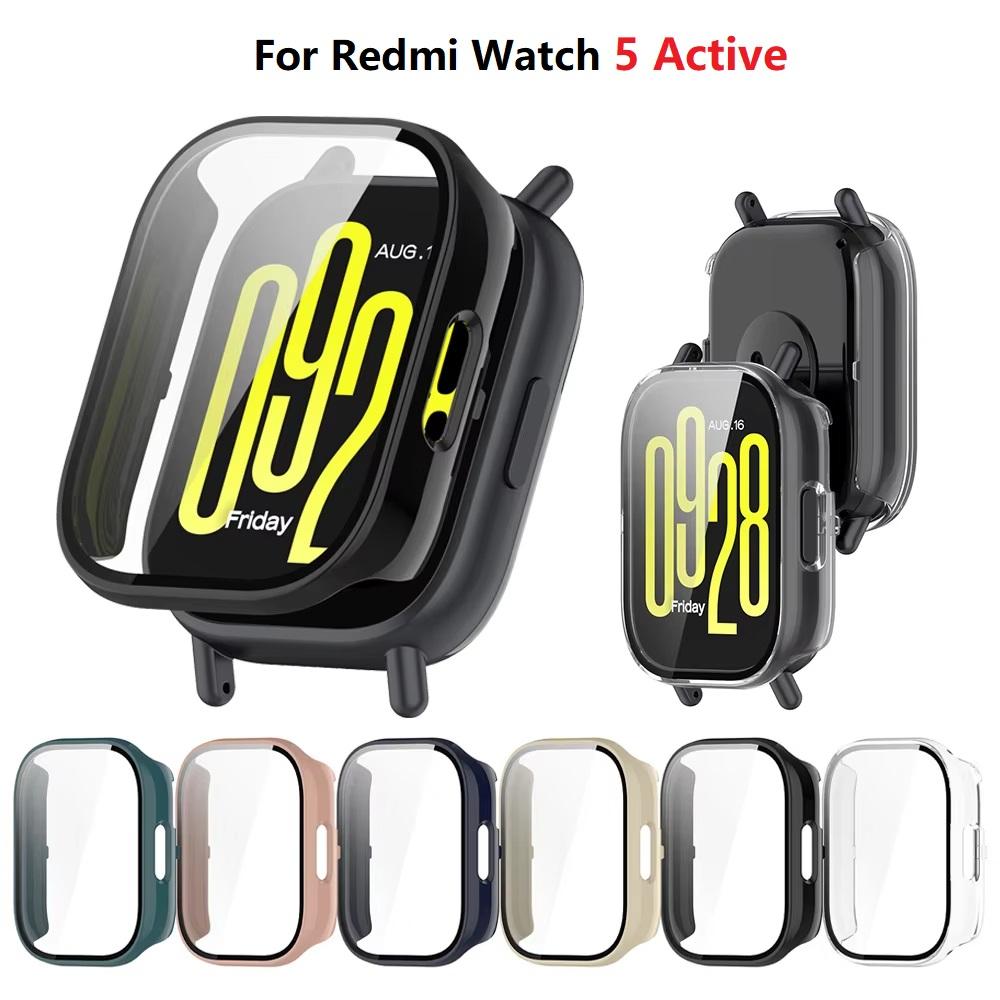 Tempered Glass+Case For Xiaomi Redmi Watch 5 Active Screen Protector PC Bumper Protective Cover Redmi Watch 4 Case Accessories