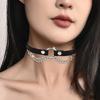 Punk Double Chain Collar Punk Alloy Chain Neck Chain Neck Ring Rock Women'S Head Leather Necklace