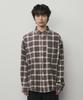 WMC Crease Wrinkle Ombre Check Shirt_Charcoal Grey