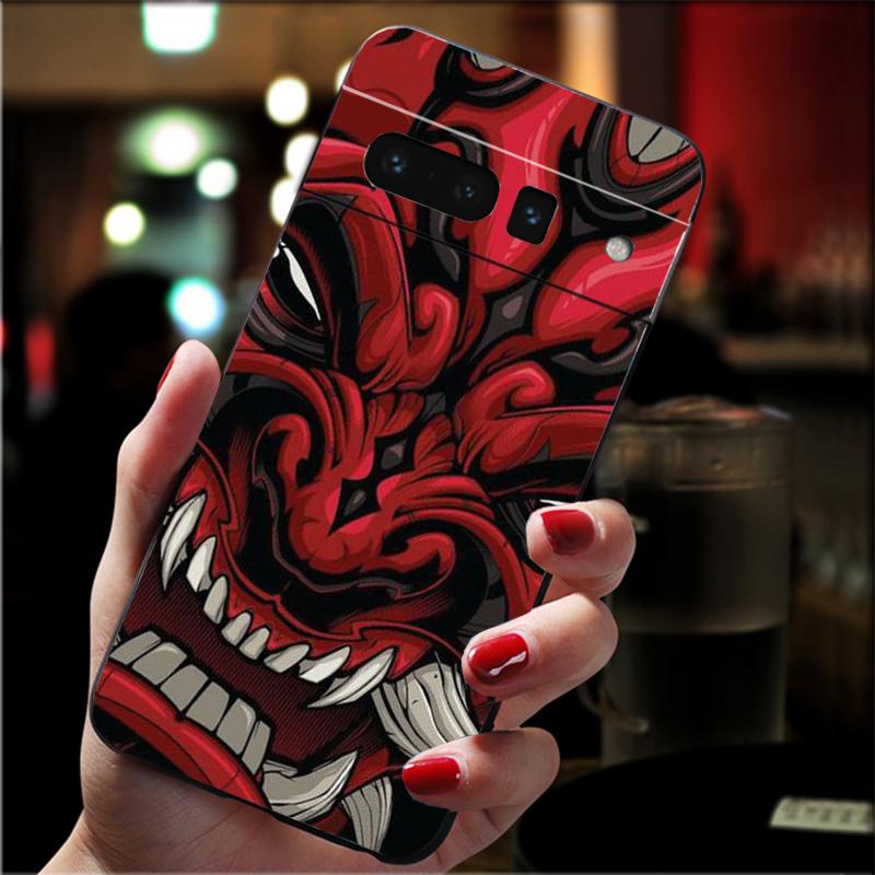 

Japanese Samurai Oni Mask Phone Case For Google Pixel 10 Pro 9 Pro XL 9A 8 7 6 Pro Pixel 8A 7A 6A Pixel 8 7 6 5 Google Pixel 10