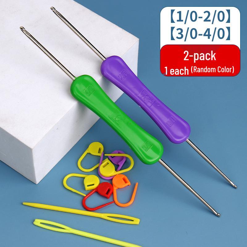 Double-Ended Crochet & Knitting Tool Set: Fine Hooks for Sweaters, Hats, Slippers, Bags