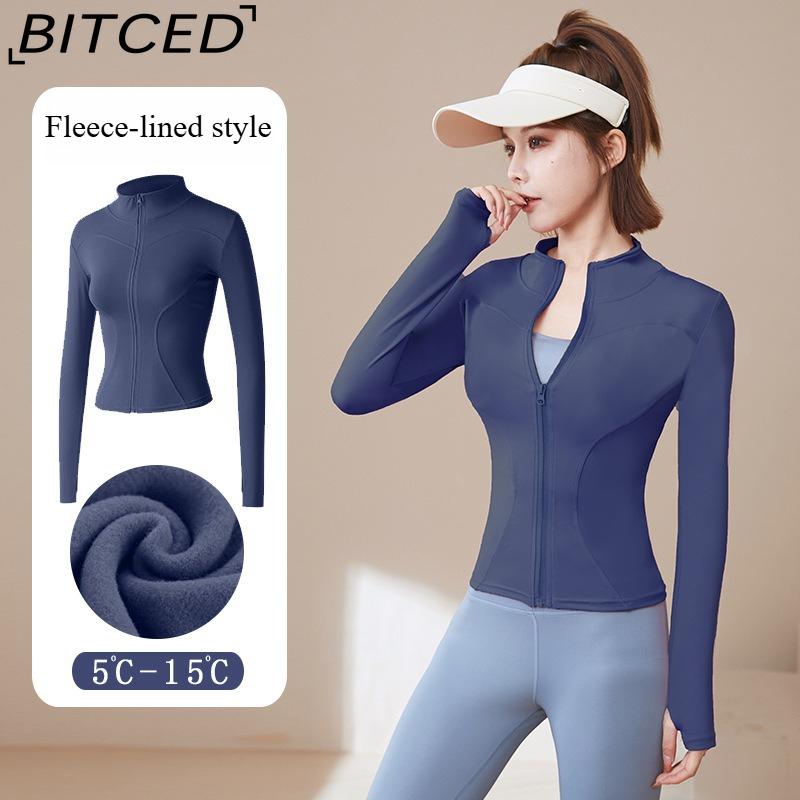 BITCED Summer Sun Protection Quick-Dry Sports Jacket Stand-Up Collar Stretch Slim-Fit Running & Fitness Top