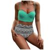 Set Bikini Două Piese cu Talie Înaltă cu Sutien cu Arcuri Curele Reglabile și Slip cu Volane pentru Femei Costume de Baie Îmbrăcăminte de Plajă
