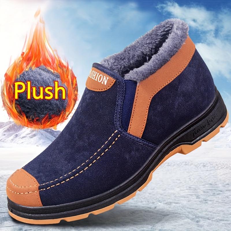 Men's Snow Boots for Winter Warmth and Comfort - Non-slip Ankle Boots for Outdoor Hiking and Hiking - Plush Lined Winter Shoes