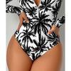 Women Bikini One-piece Zippers Conservative Sexy High Waist Bathing Suit Beach Swimwear Female Summer Swimsuit