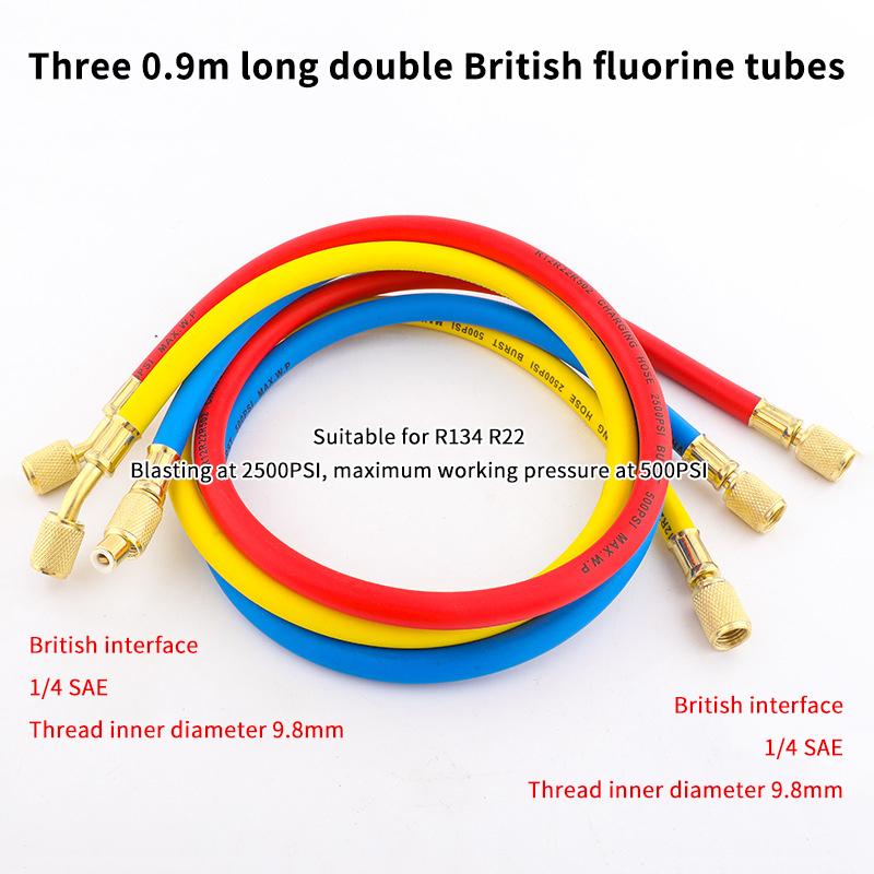 

R410A 1/4 Sae Ac Charging Hose Set 500 Psi For Air Condition Refrigerant Hoses R134 R22 Refrigeration Charging Tool 90CM