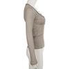 Herbst und Winter Damen Basic Wild V-Ausschnitt Slim Thin Bottoming Langarm T-Shirt