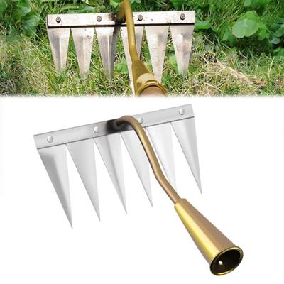 Garden Rake with Removable Design Ergonomic Handle Efficient Weeding Tool with Sharp Tips Garden Tool
