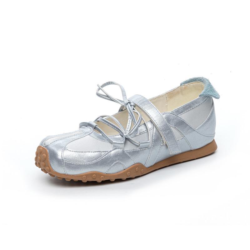 

Spring Summer Fashion Modern Shoes Women Soft Breathable Brand Flat Non-slip Sweet Ladies Casual Shoes 40 сірий