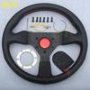 JDM 12.5inch 315mm Microfiber Leather Steering Wheel Red Stitching Racing Sports Steering Wheel