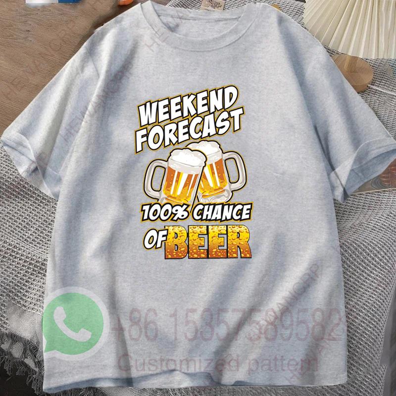 Weekend Forecast Mens Tshirt Summer Tracksiut Roundneck Pullovers Shortsleeved Harajuku Cotton Sweatshirt Casual Streetwear