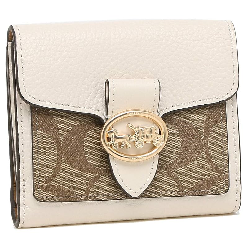 

[coach] outlet bifold wallet georgia ladies F6654 F7250 6261 6791 GEORGIE SMALL WALLET mini wallet (4) IMDJ8 KHAKI CHALK khaki [product]