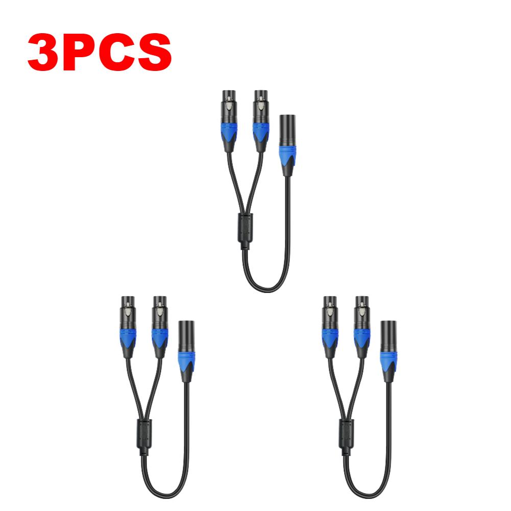 1-6PCS Y Shape XLR Splitter Cable XLR Female To Dual XLR Male Splitter Mic Cable Microphone Splitter Cord For Amplifier Mixer