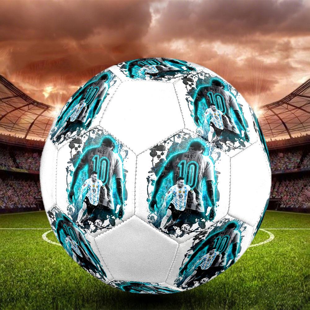 Lionel Messi Fußball Größe 5, Maschinengenähtes PVC, Langlebig & Hoher Rückprall, Für Alle Altersgruppen, Fanartikel, für Spiele & den Außenbereich.