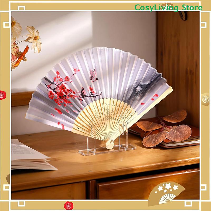 1/2pcs Acrylic Foldable Fan Stand Display Stands Holder Space-Saving Desk Organizer For Japanese & Chinese Hand Fans